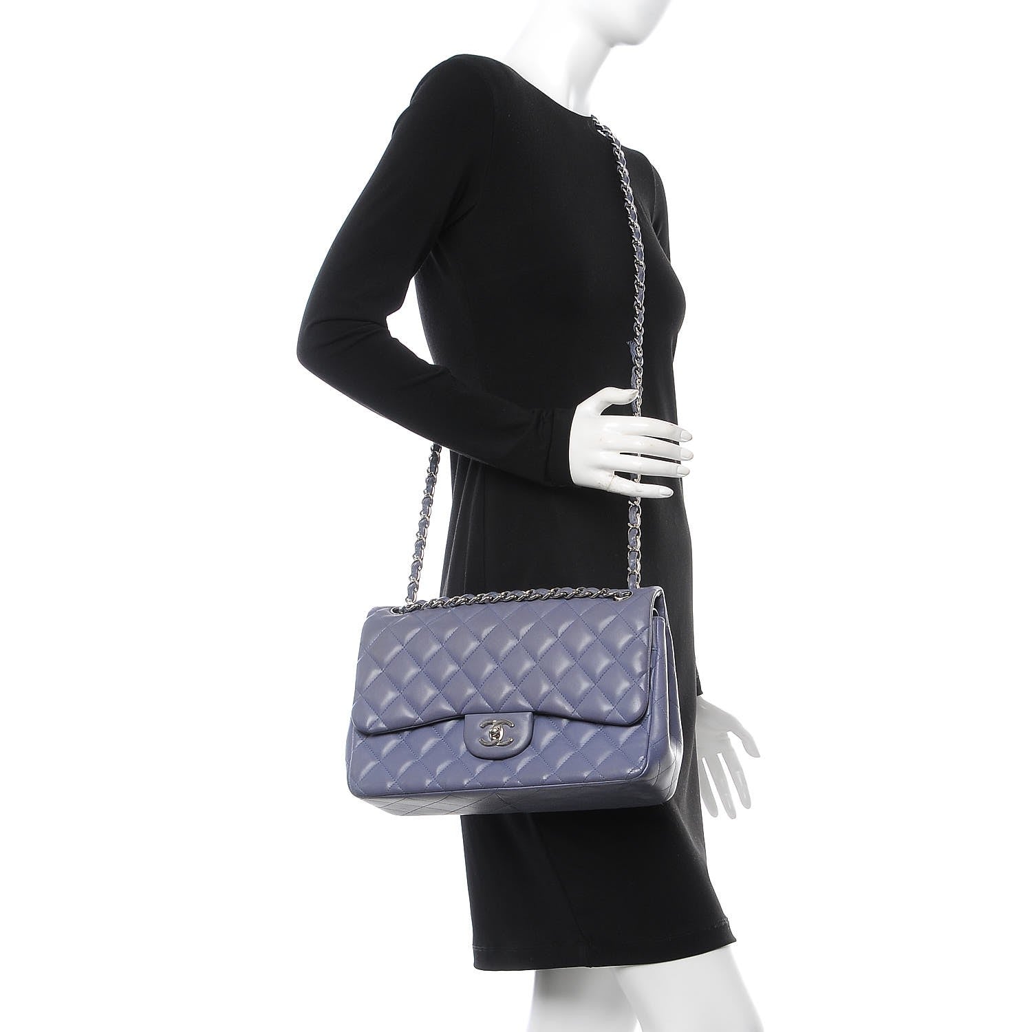 Chanel Lambskin Quilted Jumbo Double Flap Light Purple 2 of 16