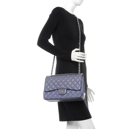 Chanel Lambskin Quilted Jumbo Double Flap Light Purple 2 of 16