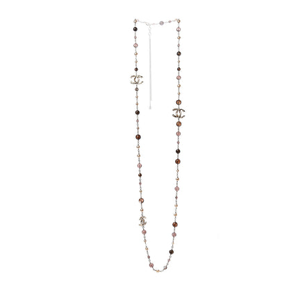 Chanel Beaded Resin CC Long Necklace Gold Multicolor 2 of 8