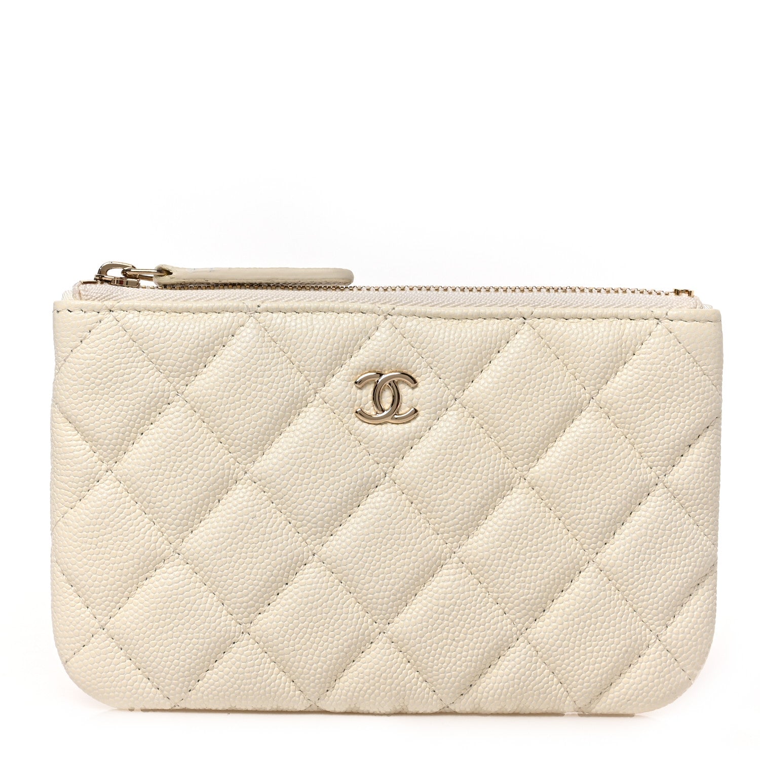 Chanel Caviar Quilted Small Cosmetic Case White 1 of 7