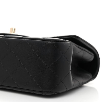 Chanel Lambskin Quilted Mini Top Handle Rectangular Flap Black 10 of 11