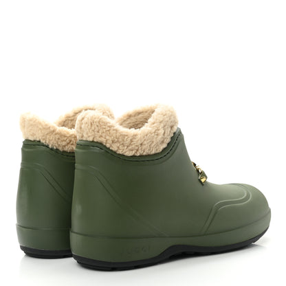 Gucci Rubber Wool Womens Crossy Ankle Boots 37 Cedar Green Butterscotch 4 of 11