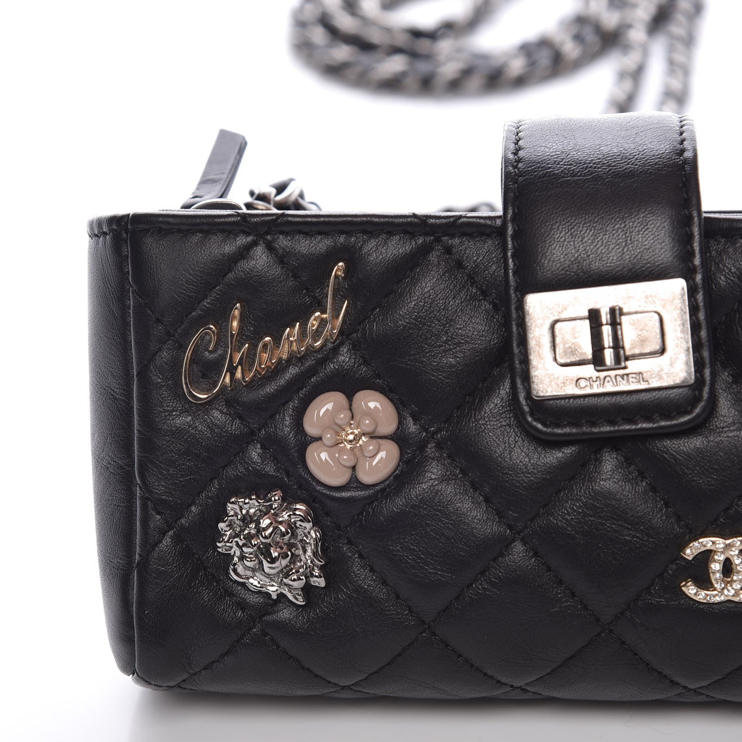 Chanel Aged Calfskin Lucky Charms 2.55 Reissue Mini Clutch With Chain Black 10 of 10