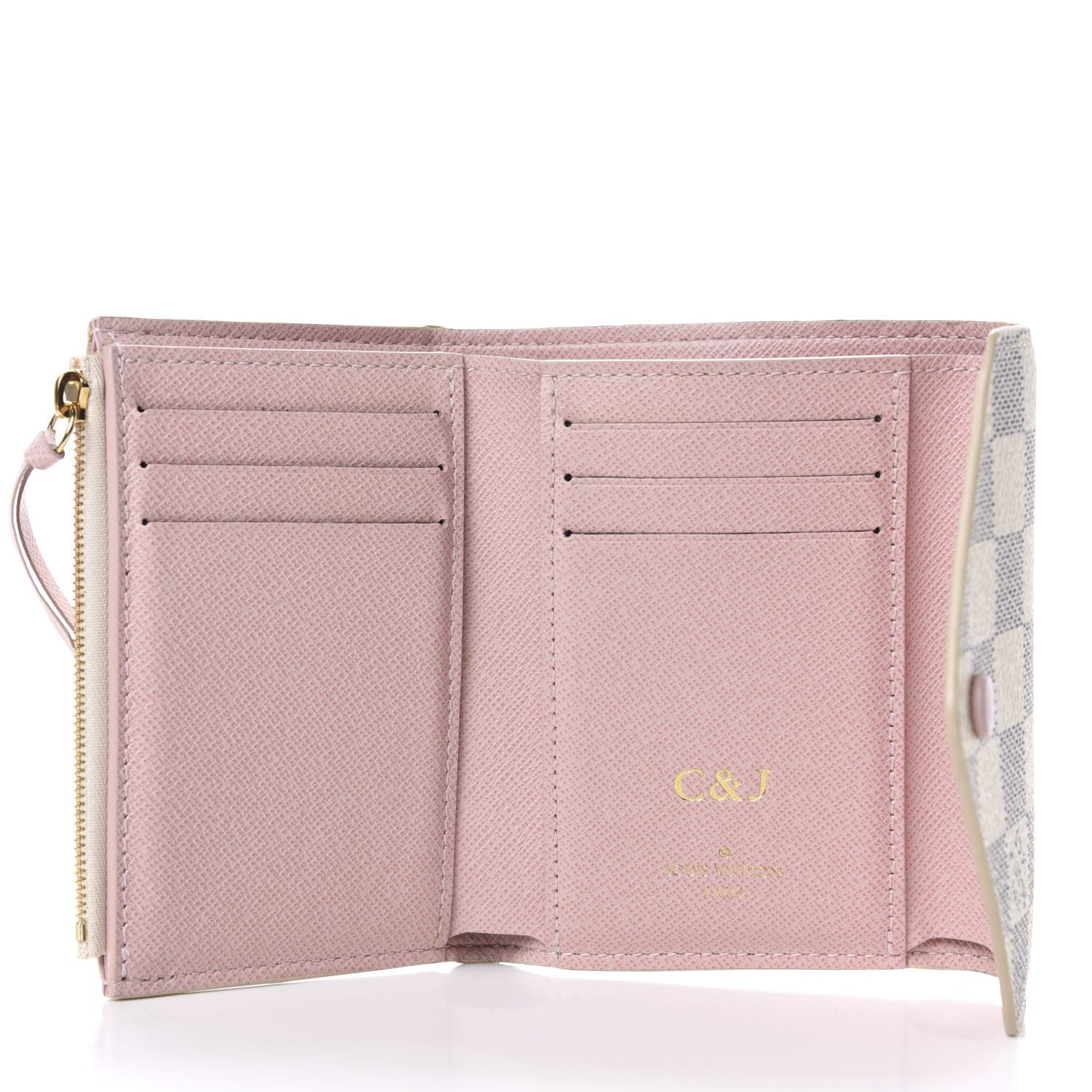 Louis Vuitton Damier Azur Victorine Wallet Rose Ballerine 5 of 9