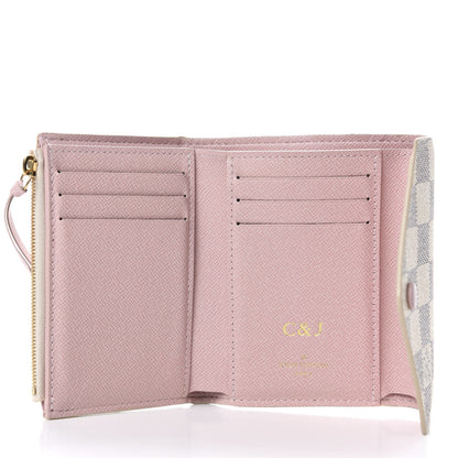 Louis Vuitton Damier Azur Victorine Wallet Rose Ballerine 5 of 9