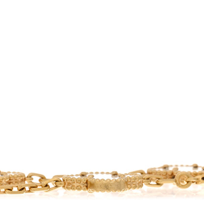 Van Cleef & Arpels 18K Yellow Gold Mother of Pearl 5 Motifs Vintage Alhambra Bracelet 3 of 4