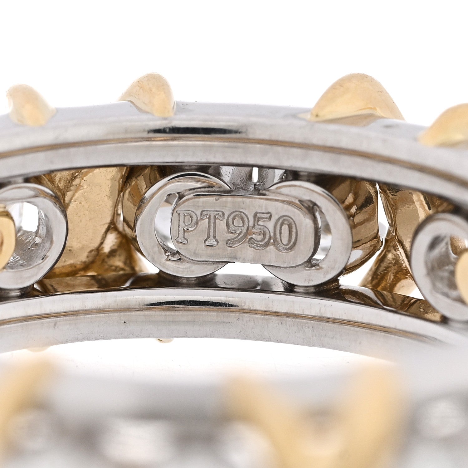 Tiffany 18K Yellow Gold Platinum Diamond Schlumberger Sixteen Stone Ring 48 4.5 7 of 8