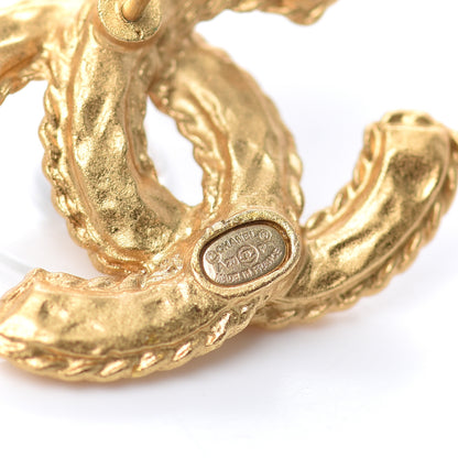 Chanel Crystal 90’s Icon CC Stud Earrings Gold 4 of 4