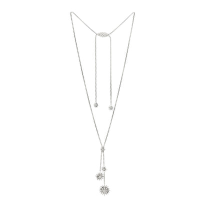 David Yurman Sterling Silver Diamond Starburst Y Necklace 3 of 5