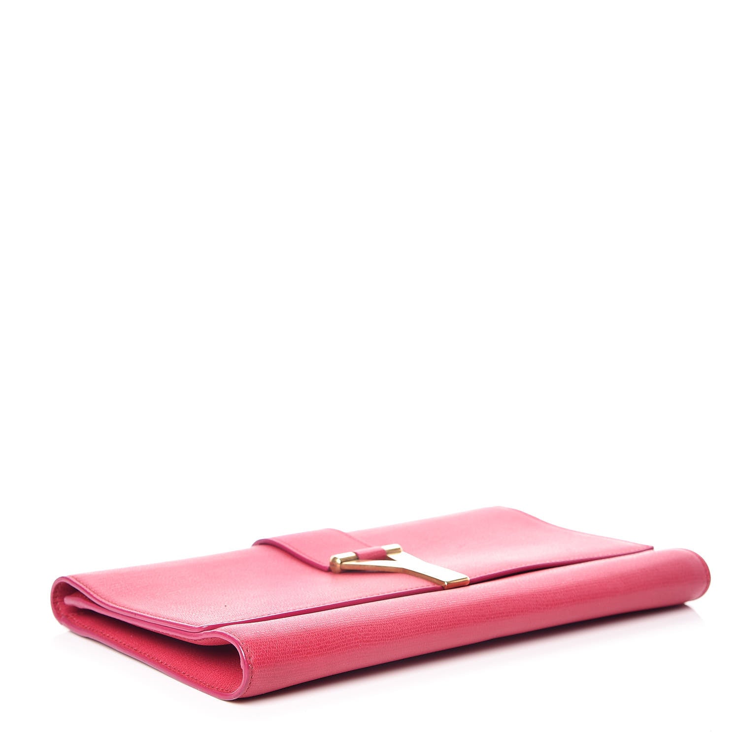 Saint Laurent Textured Calfskin Y Ligne Clutch Fuchsia 4 of 15