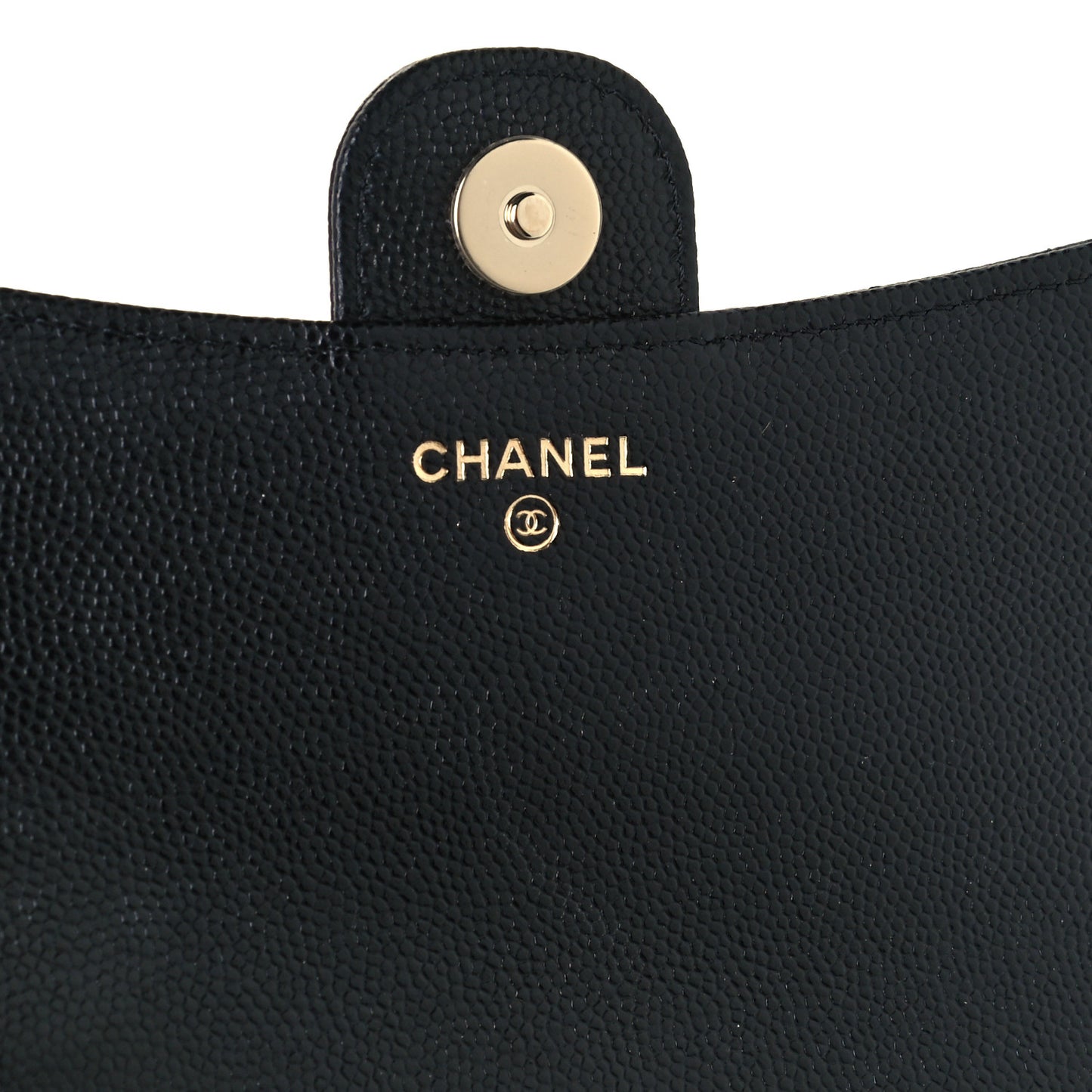 Caviar Quilted Flap Phone Holder With Chain Black