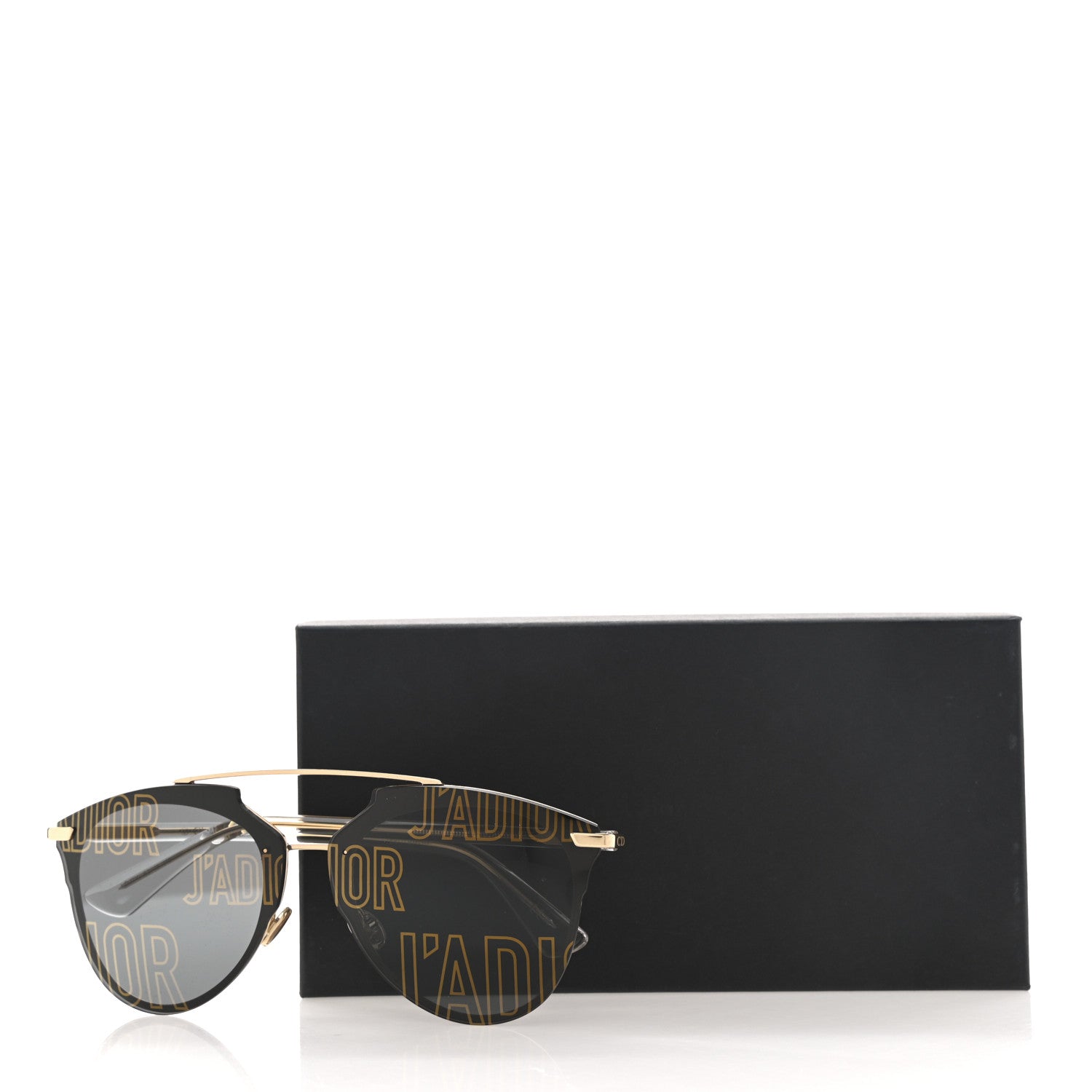 Christian Dior Reflected Prism Mirrored Sunglasses Black Gold 8 of 8