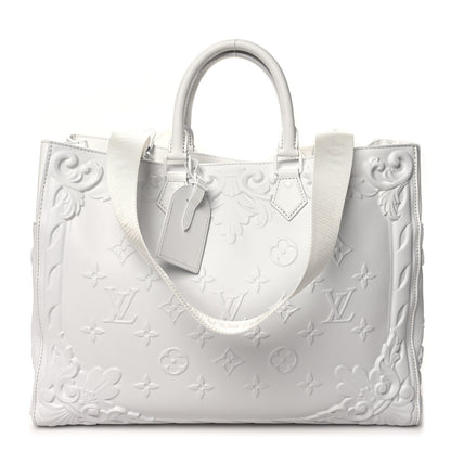 Louis Vuitton Calfskin LV Ornament Sac Plat 24H Optic White 1 of 9