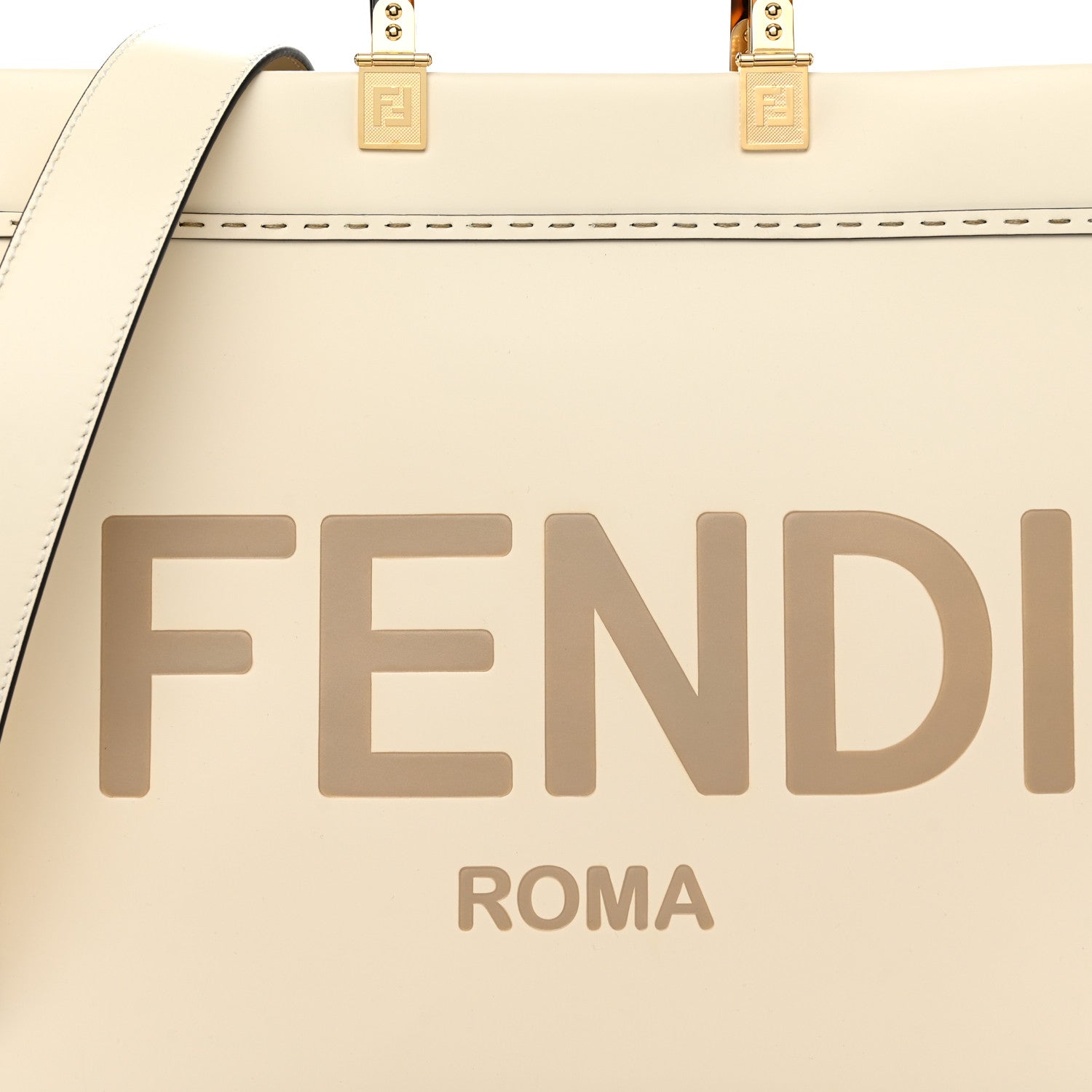 Fendi Vitello King Plexiglass Medium Fendi Sunshine Shopper Tote White Ice 8 of 10