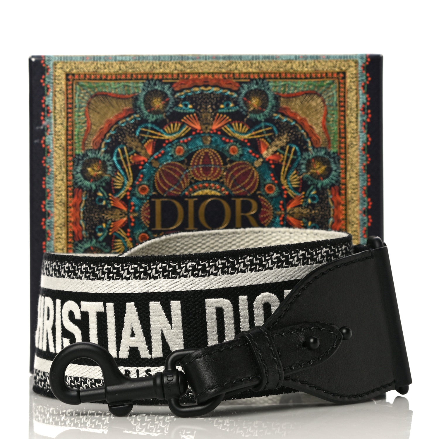 Christian Dior Canvas Embroidered Shoulder Strap Black Ultramatte 8 of 8