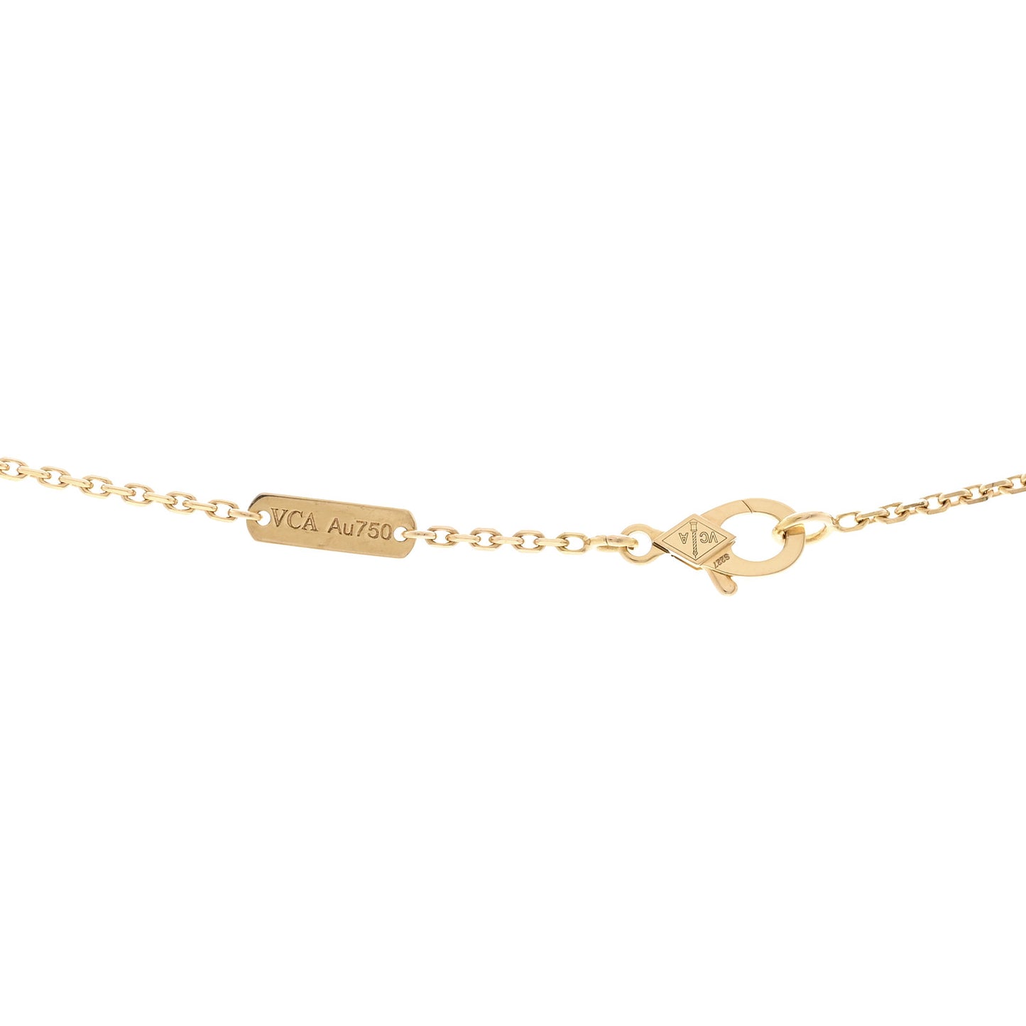 18K Yellow Gold Black Onyx Vintage Alhambra Pendant Necklace