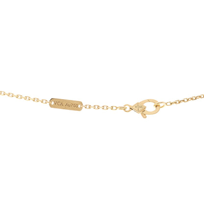 Van Cleef & Arpels 18K Yellow Gold Black Onyx Vintage Alhambra Pendant Necklace 4 of 5