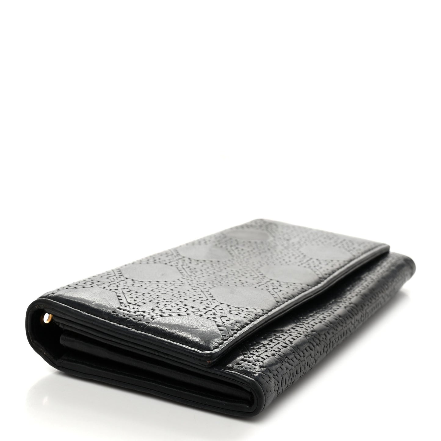 Calfskin Cannage Lady Dior Rendezvous Wallet Black