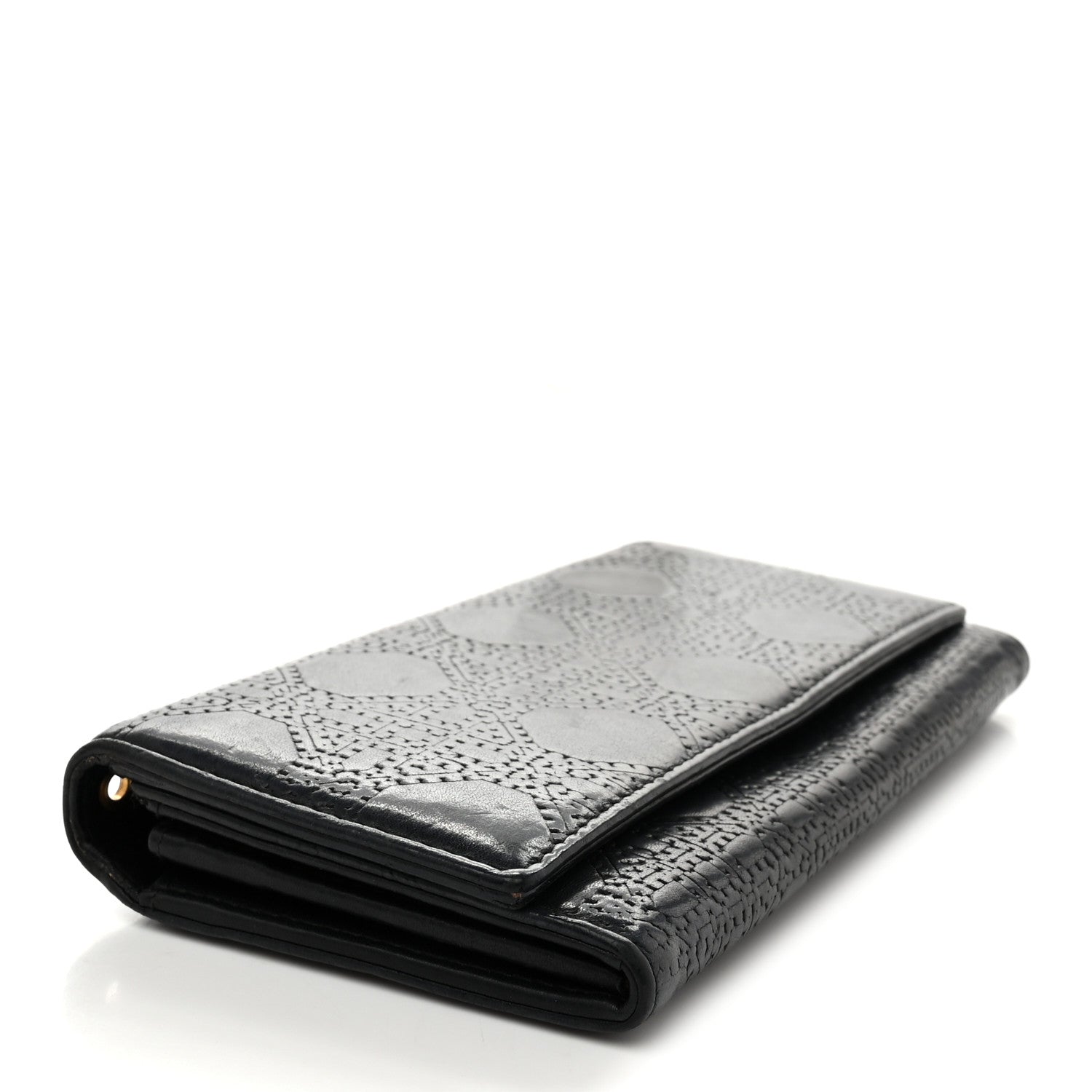Christian Dior Calfskin Cannage Lady Dior Rendezvous Wallet Black 4 of 8