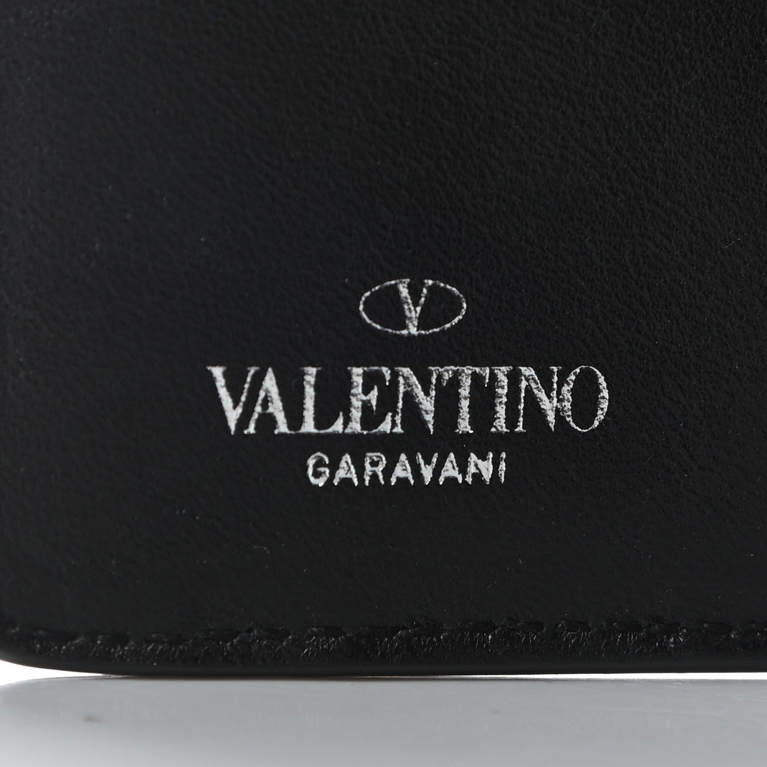 Valentino Garavani Metallic Patent Rockstud Spike Compact Zip Around Wallet Silver 6 of 7