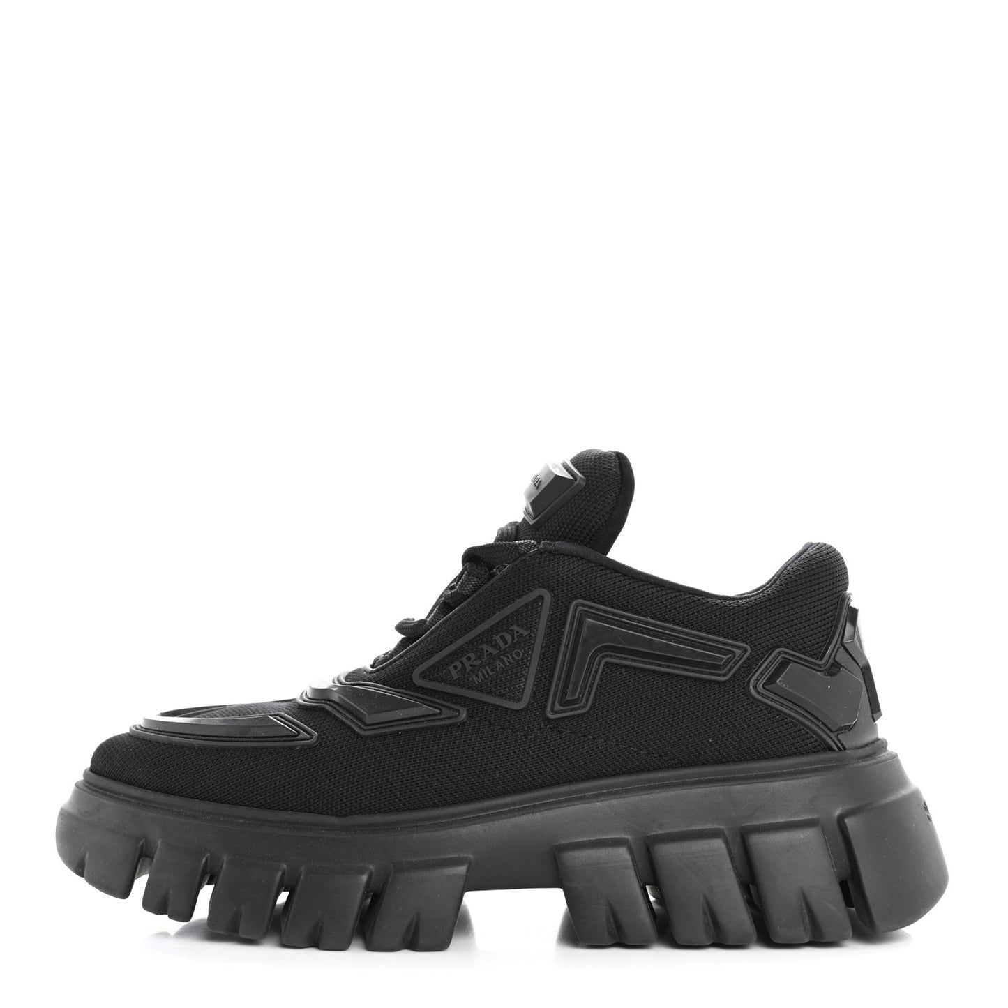Rubber Technical Knit Fabric Triangle Logo Evolution 55mm Sneakers 35.5 Black