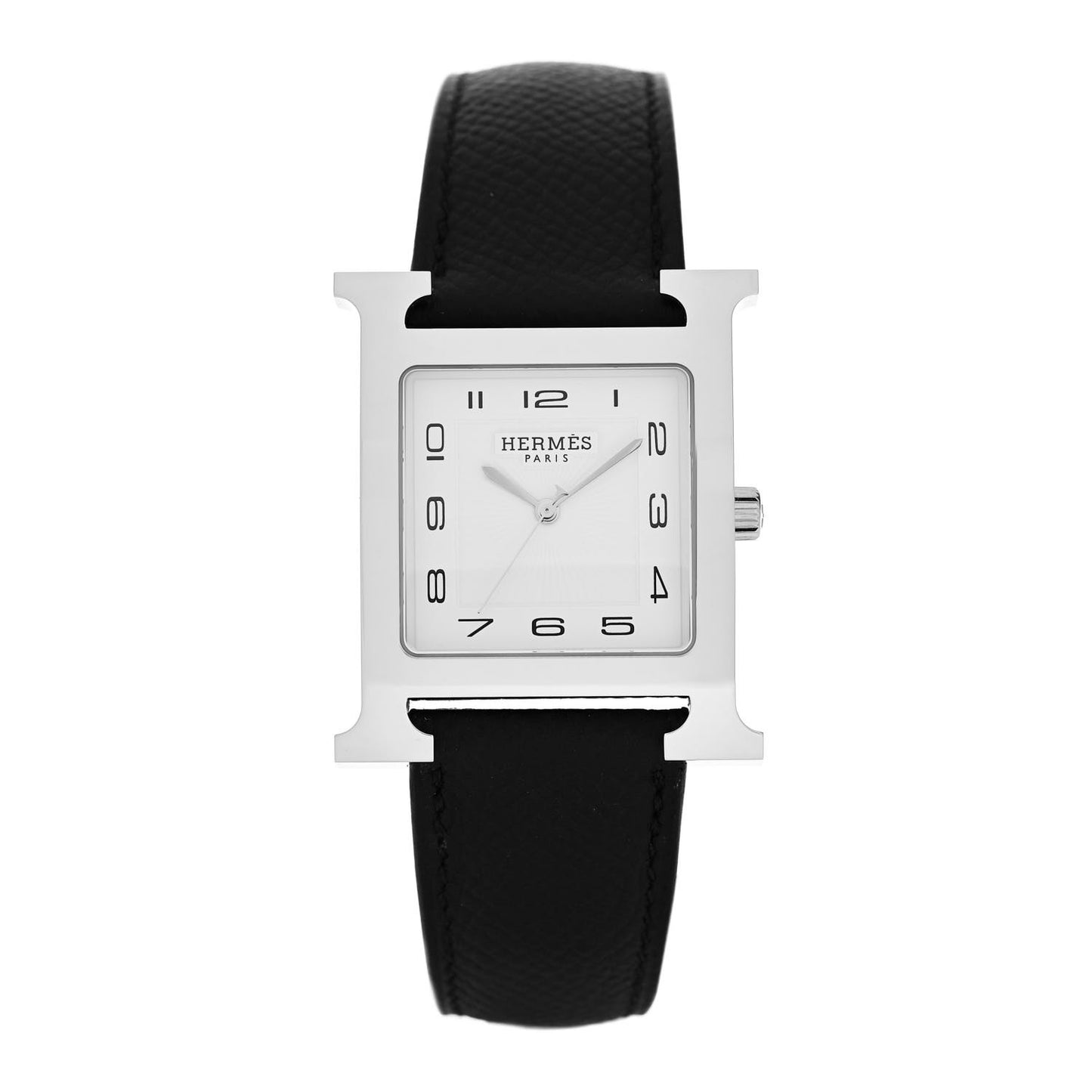 Stainless Steel Epsom 30.5mm Heure H Hour Quartz Watch Noir