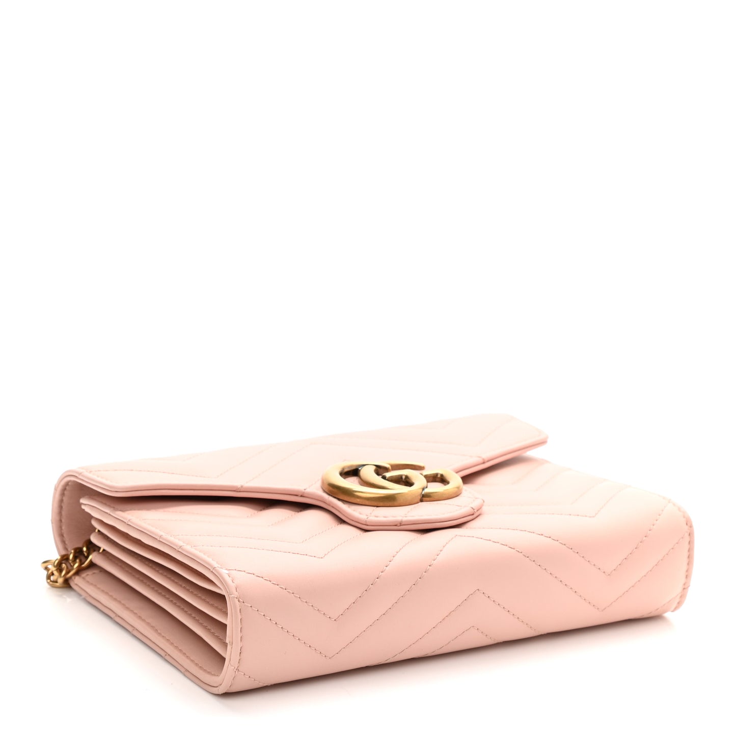 Calfskin Matelasse GG Marmont Chain Wallet Perfect Pink