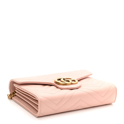 Gucci Calfskin Matelasse GG Marmont Chain Wallet Perfect Pink 8 of 11