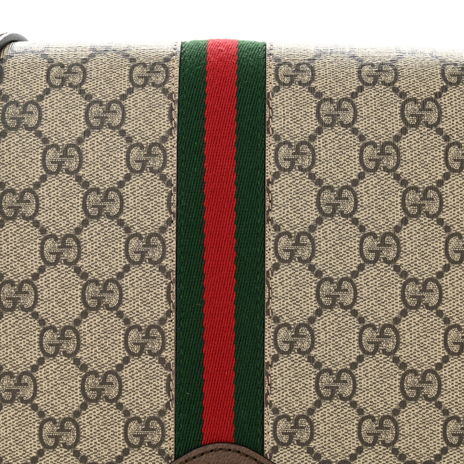 Gucci GG Supreme Monogram Web Small Ophidia Flap Messenger Bag Brown 8 of 11