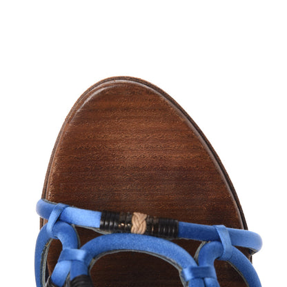 Bottega Veneta Satin Rope Strappy Sandals 38.5 Ocean 13 of 14
