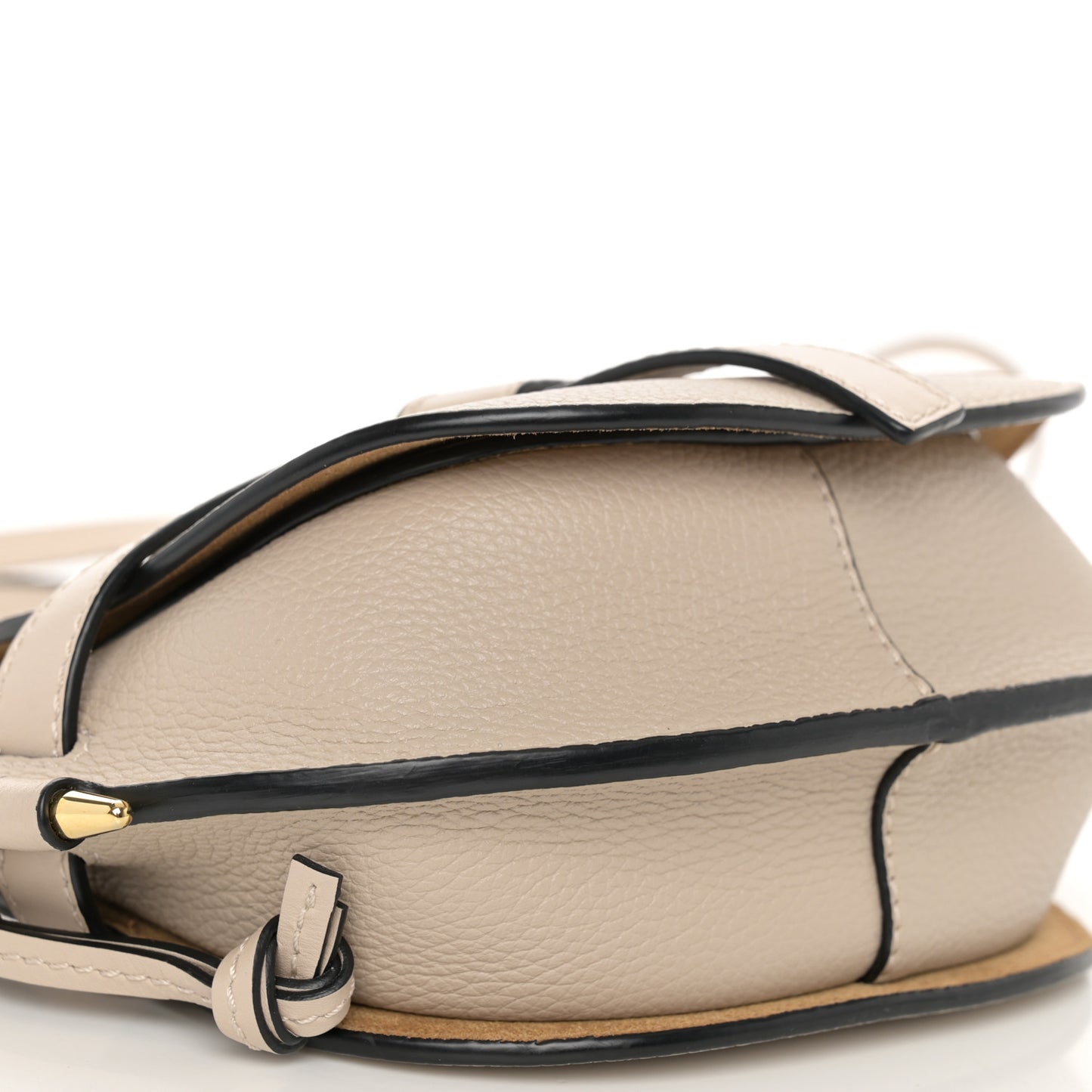 Grained Calfskin Mini Gate Crossbody Bag Light Oat