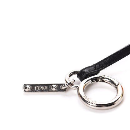 Fendi Fox Mink Goat Fur Mini Karlito Bag Charm White Black Flamingo 4 of 5