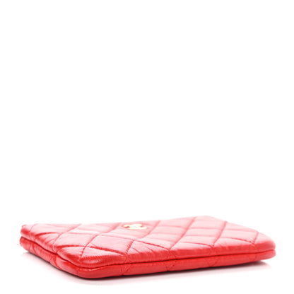 Chanel Lambskin Quilted Small Cosmetic Case Red 4 of 10