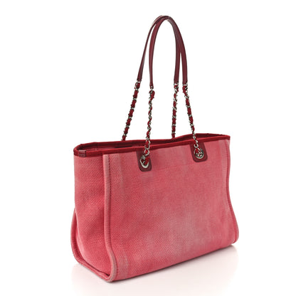 Chanel Canvas Small Deauville Tote Red 3 of 11