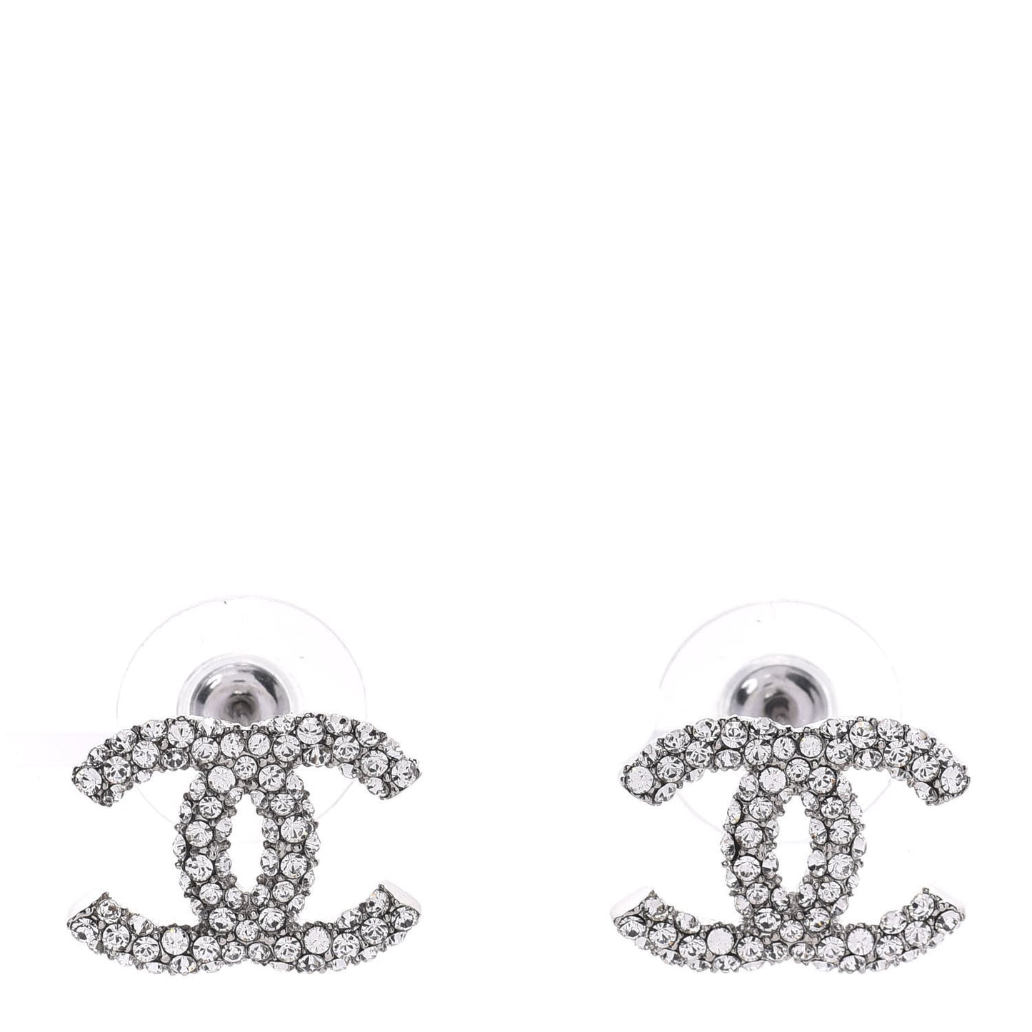 Crystal CC Earrings Silver