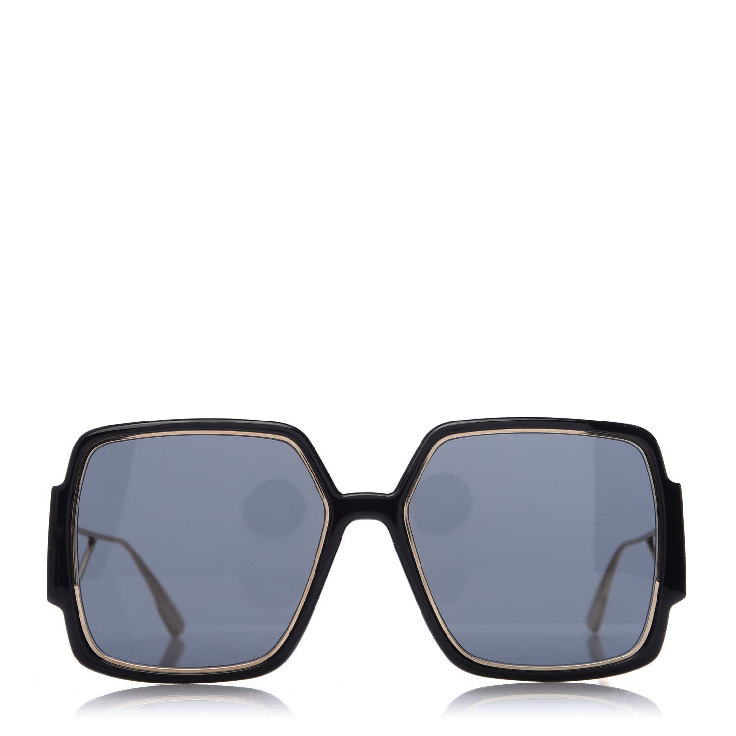 Christian Dior Rectangular 30 Montaigne 1 Sunglasses Black Gold 2 of 7