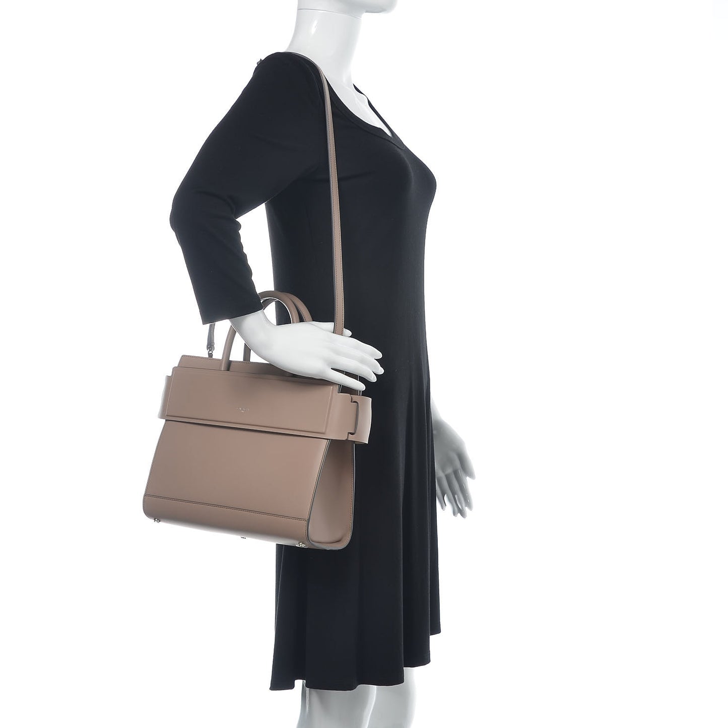 Smooth Calfskin Small Horizon Satchel Linen