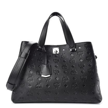 MCM Calfskin Ottomar Monogram Large Essential Tote Black 1 of 16