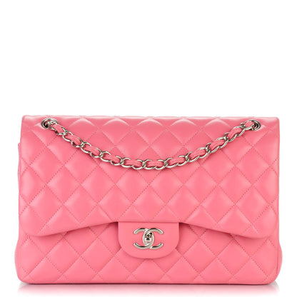 Chanel Lambskin Quilted Jumbo Double Flap Pink 1 of 8