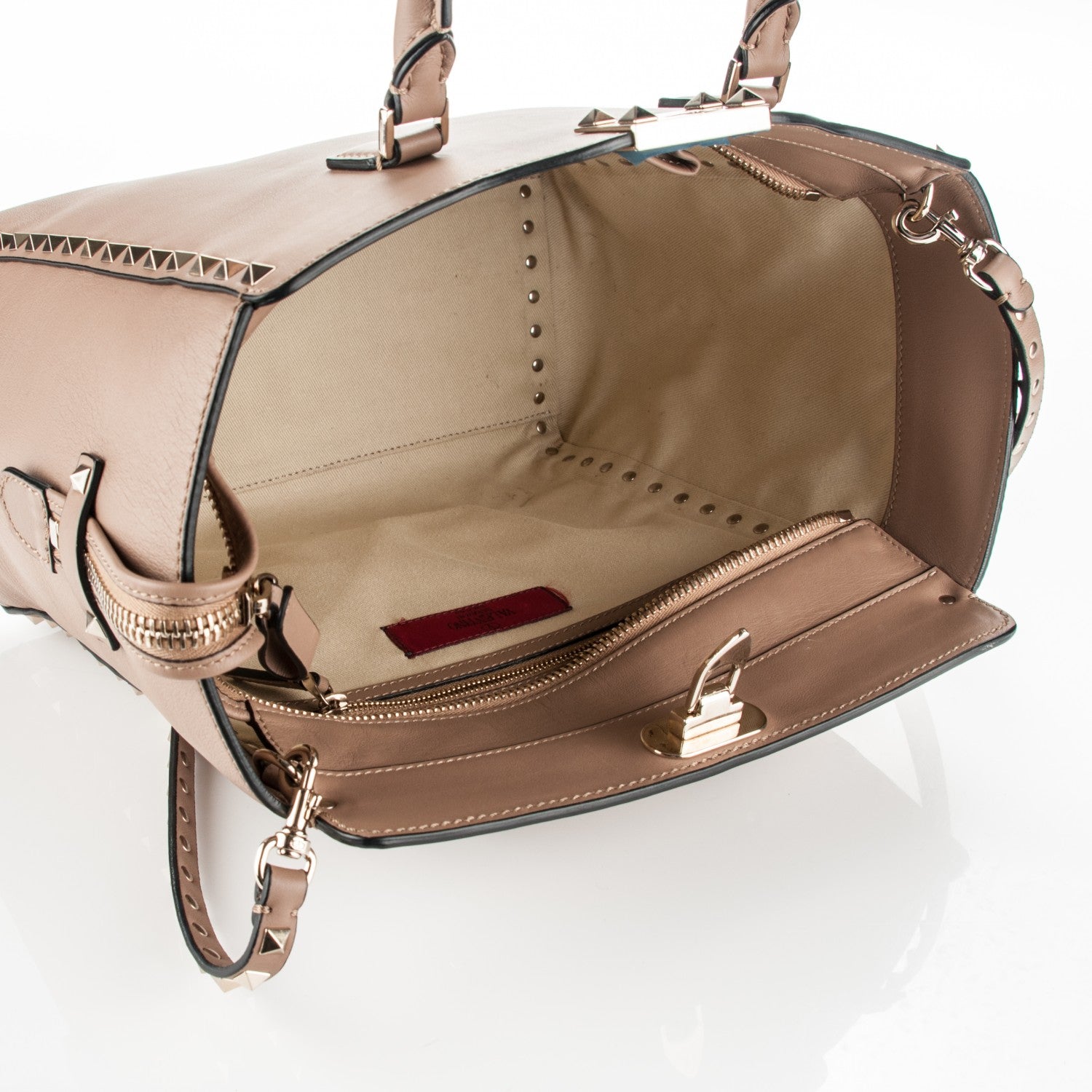 Valentino Garavani Vitello Rockstud Double Handle Tote Alpaca 5 of 6