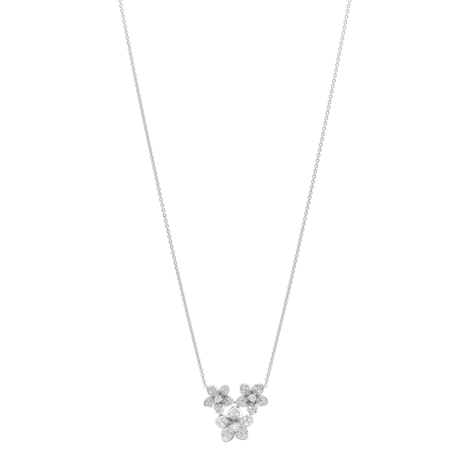 Graff 18K White Gold Diamond Wildflower Cluster Pendant Necklace 1 of 4