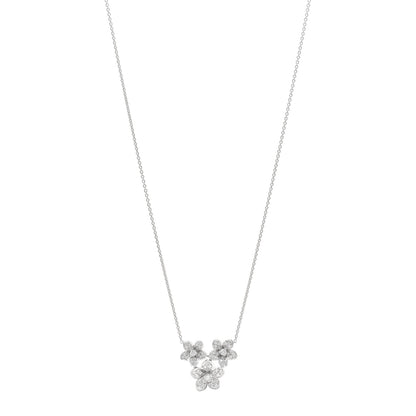 Graff 18K White Gold Diamond Wildflower Cluster Pendant Necklace 1 of 4