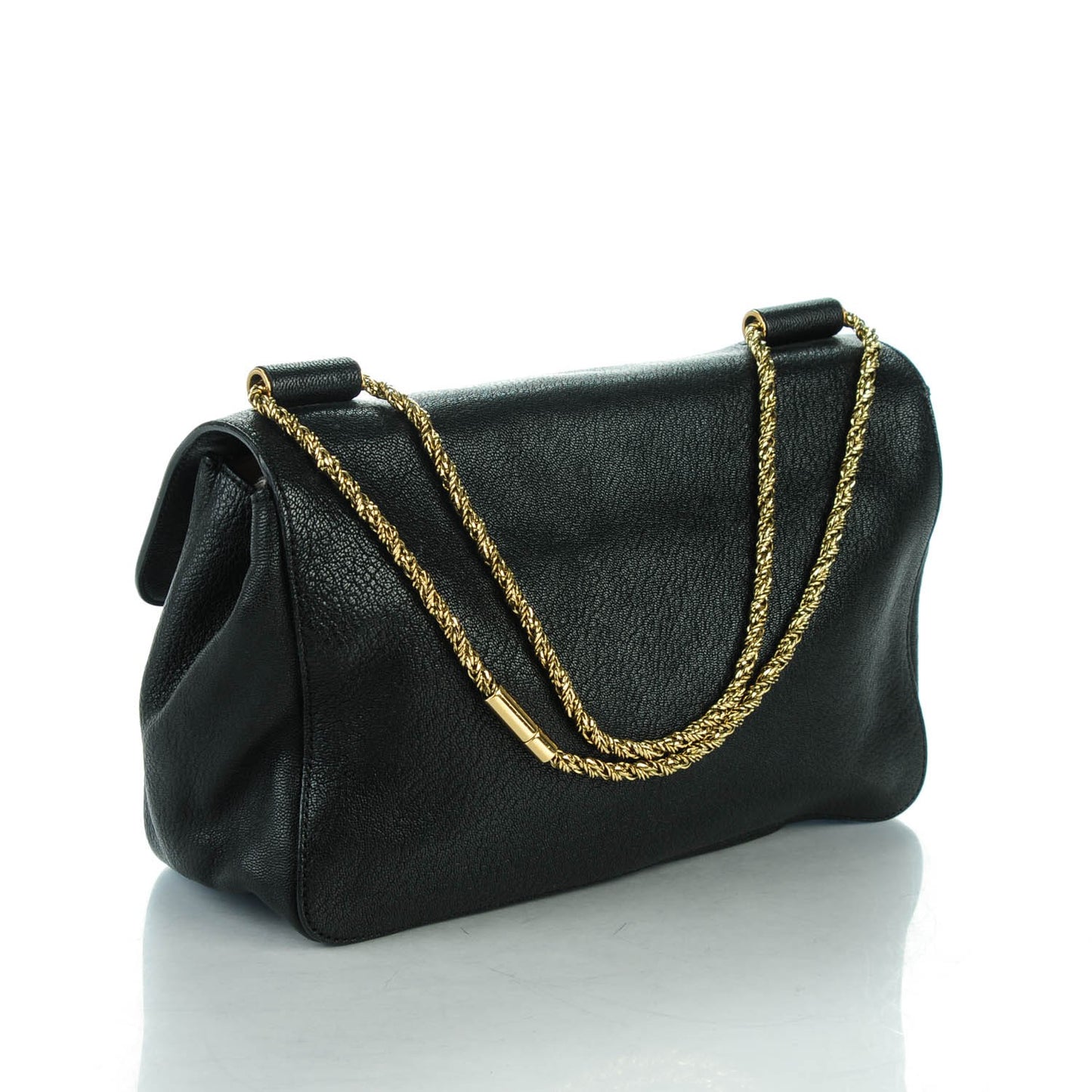 Calfskin Medium Elsie Shoulder Bag Black
