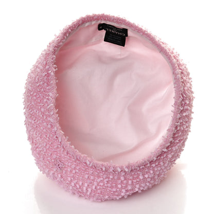 Chanel Cotton Tweed CC Beret Pink 3 of 4