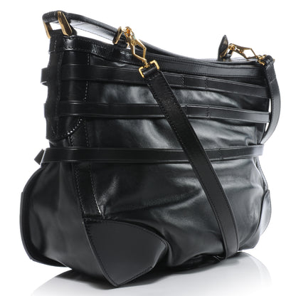 Burberry Lambskin Bridle Calfskin Small Dutton Hobo Black 3 of 8