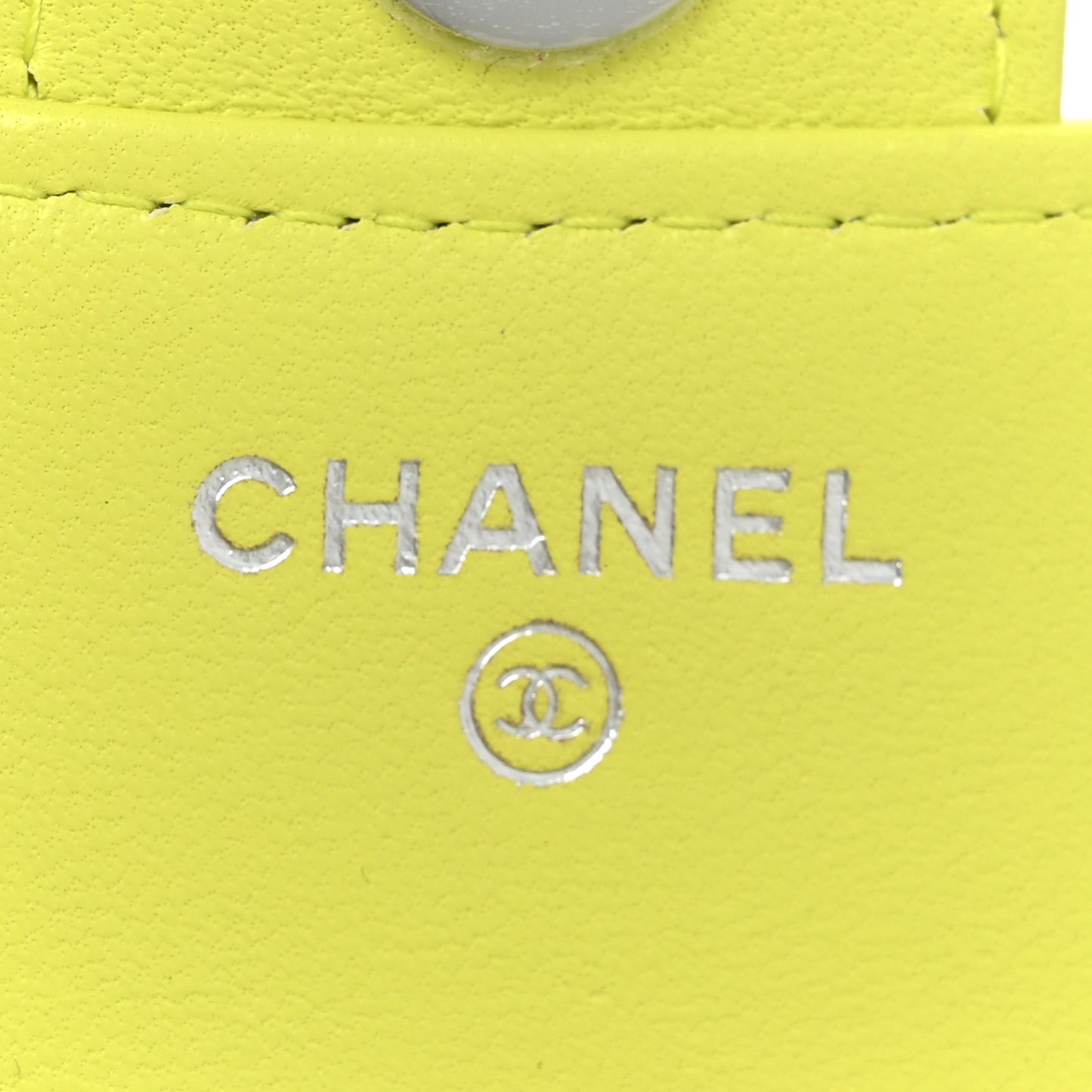 Lambskin Quilted Flap Phone Holder With Chain Yellow