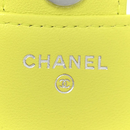 Chanel Lambskin Quilted Flap Phone Holder With Chain Yellow 6 of 10