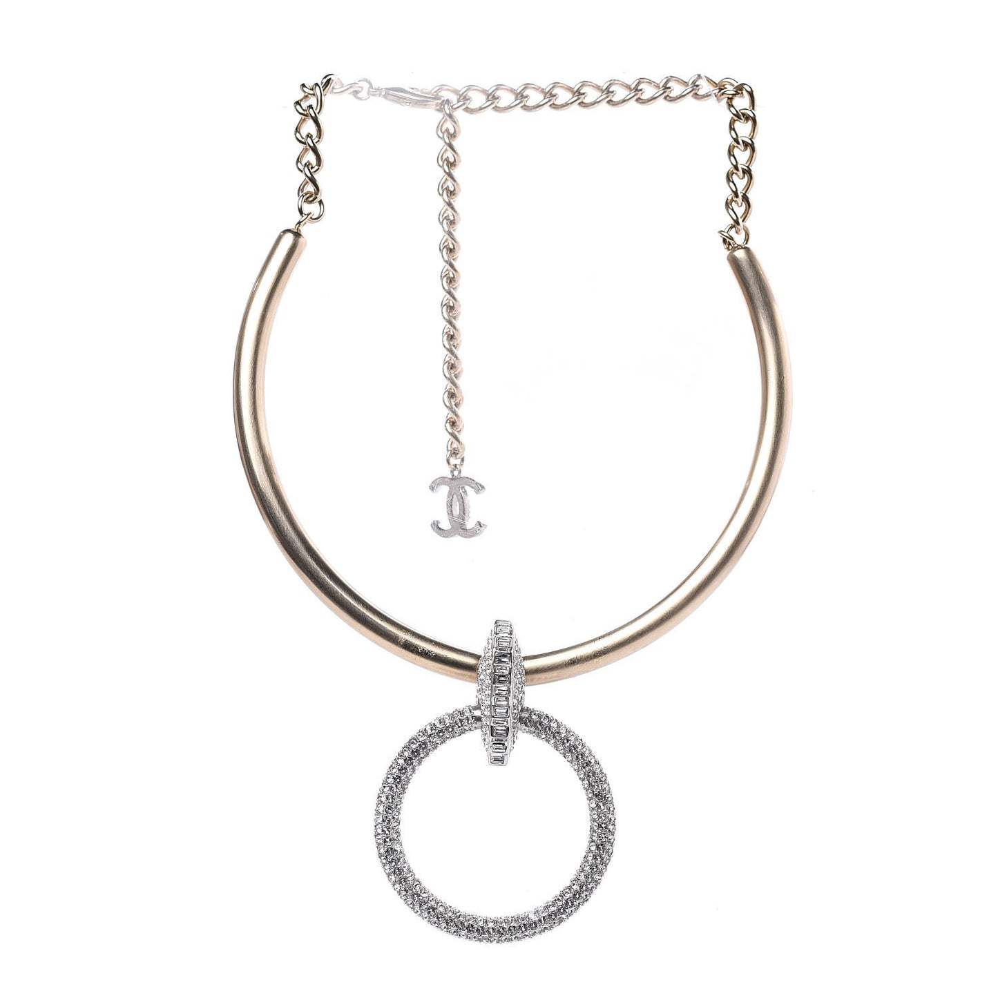 Crystal CC Choker Necklace Gold