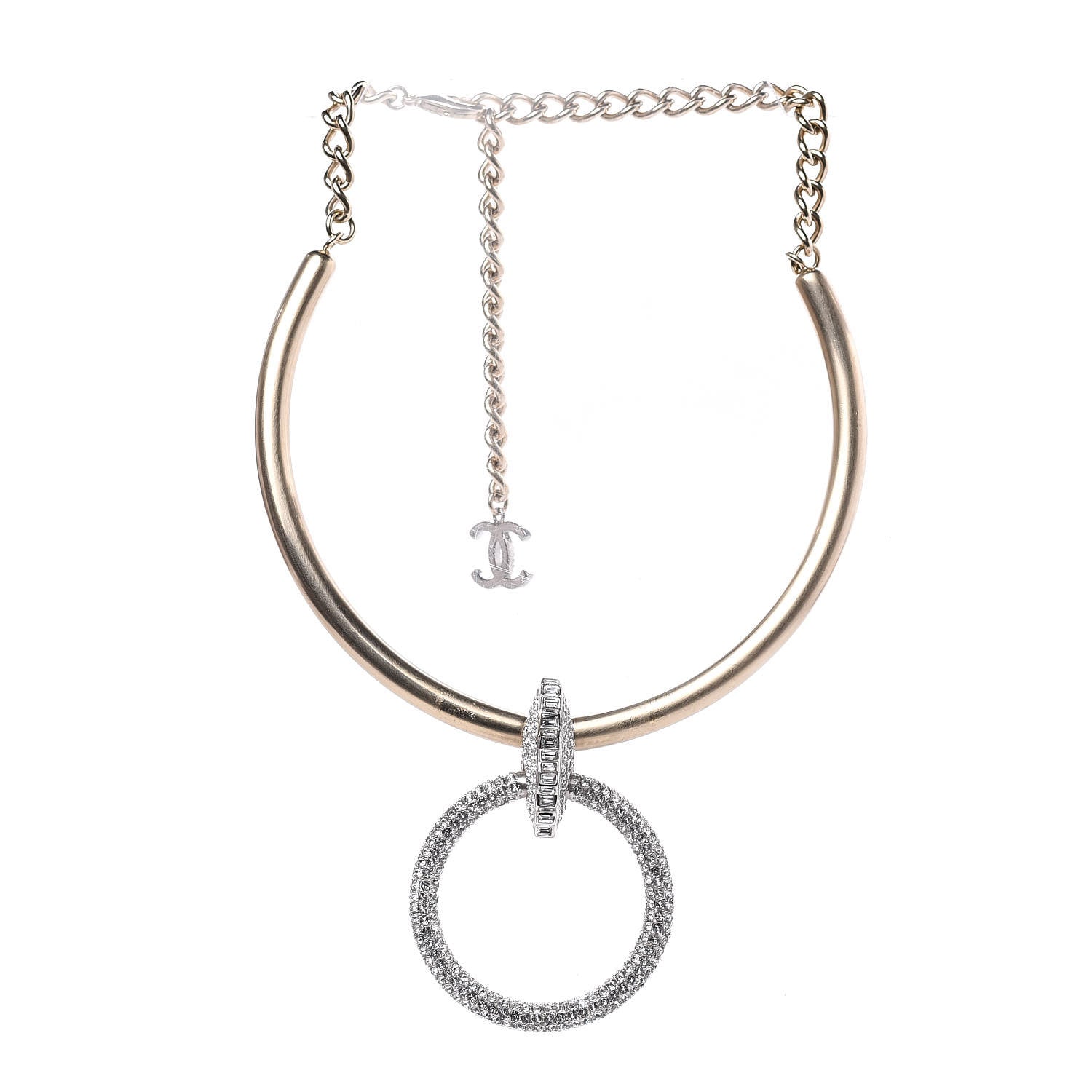 Chanel Crystal CC Choker Necklace Gold 3 of 6