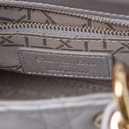 Christian Dior Metallic Lambskin Cannage Mini Lady Dior Grey 8 of 10